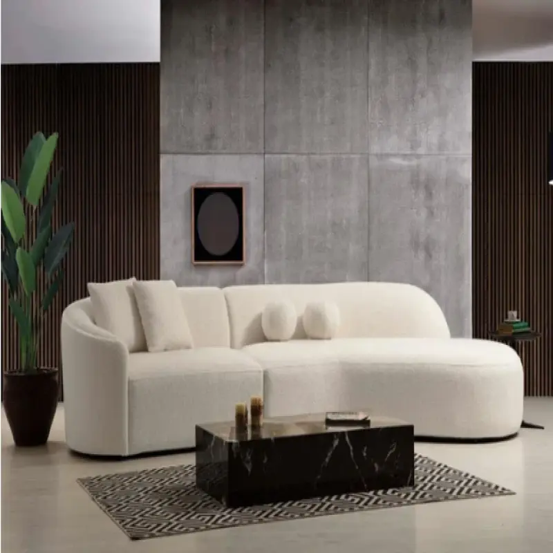 Modern Modular Luxury Design Living Room Furniture Holland Velvet L Shaped Elastic Stretch Three-Seat Sofa Set