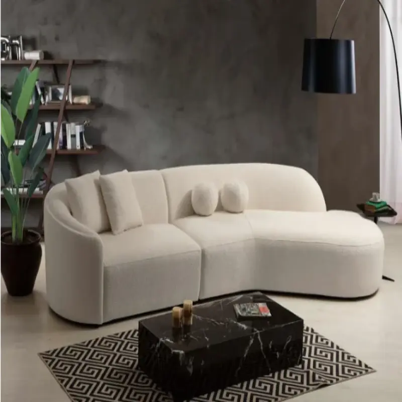 Modern Modular Luxury Design Living Room Furniture Holland Velvet L Shaped Elastic Stretch Three-Seat Sofa Set