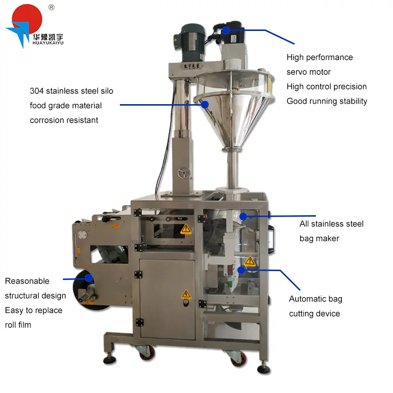 Full Automatic Coffee Milk Detergent Washing Powder Flour Gusset Block Bottom Bag Packing Machine