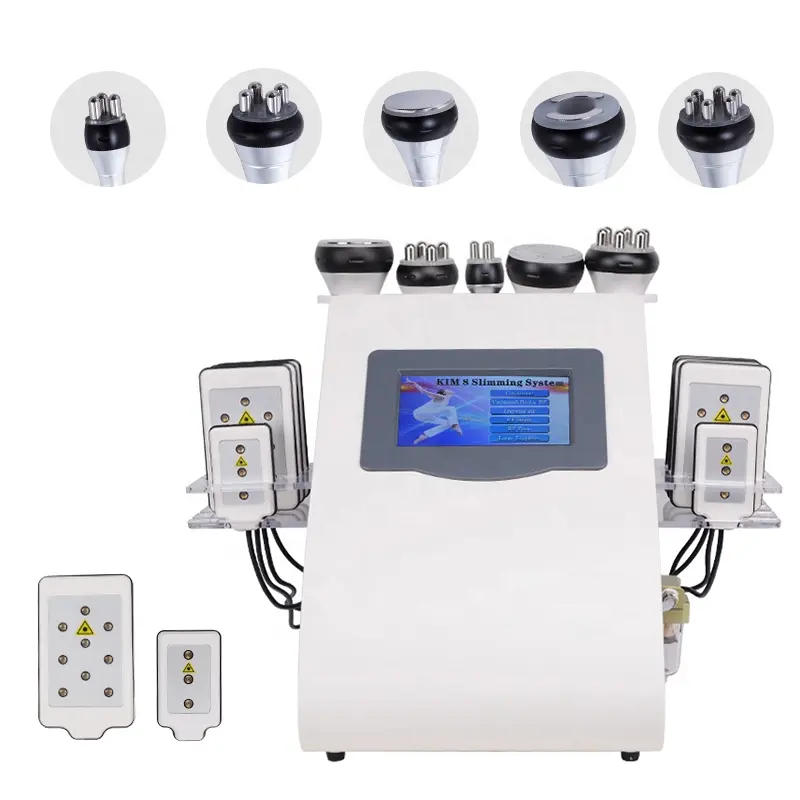 6 in 1 multifunctional 40k or 80k Vacuum Cavitation System rf lipo laser Weight loss Machine