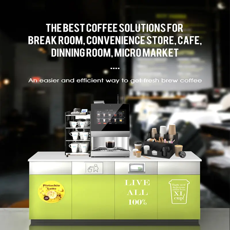 Automatic Fully Table Type 9 Kinds of Hot Drinks Fresh Ground Commercial Coffee Vending Machine