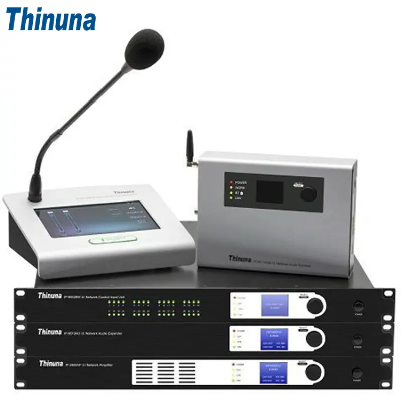 Thinuna IP-9611AOT Public Address Audio System Support 100v Power Backup Input Wall Mounted Output IP Network Audio Terminal