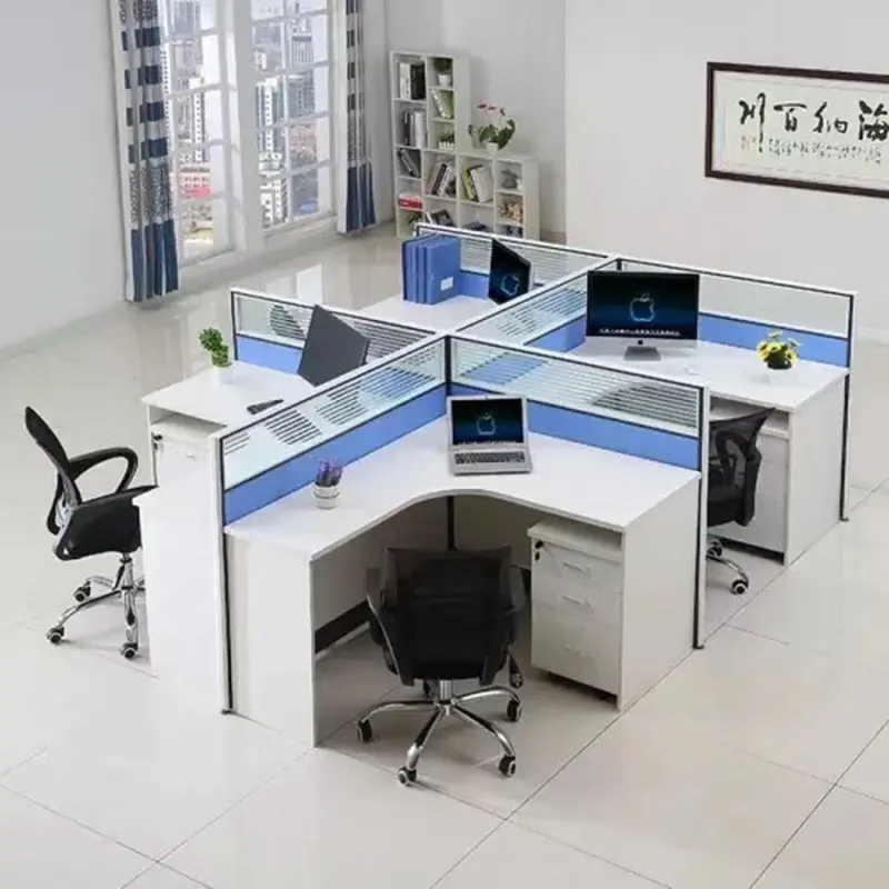 Modern Office Cubicles Partitions Staff Desks Office 6 Person Office Workstation