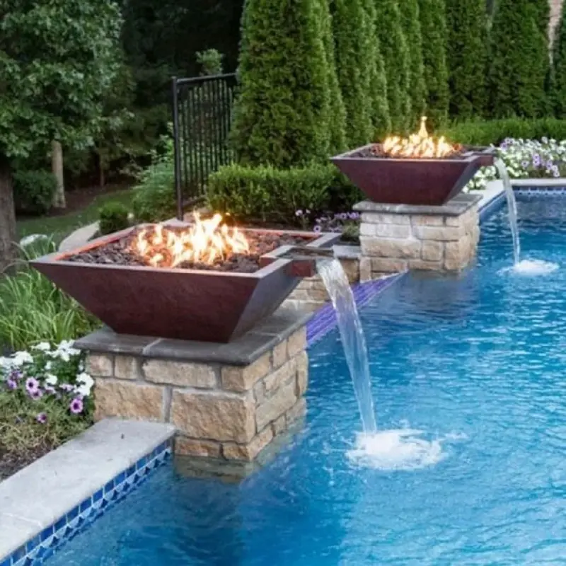 Gas Outdoor Firepit With Water
