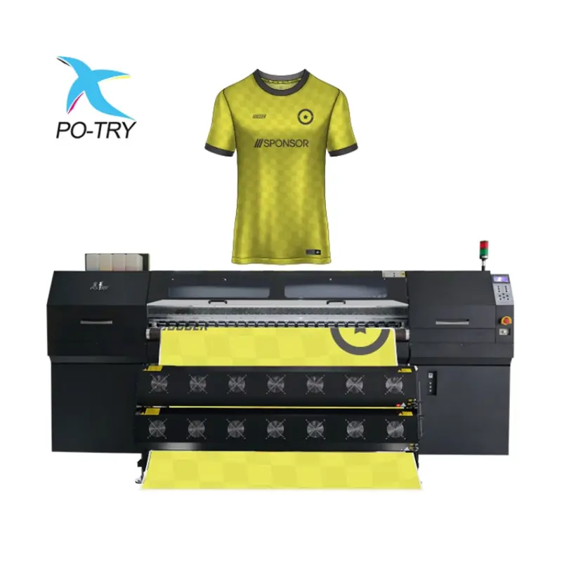 POTRY 1.8m 15 Print Heads Solution Heat Transfer High Speed Textile Machinery Sublimation Printer