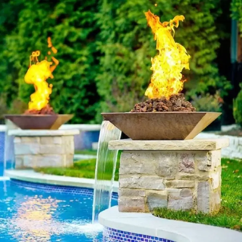 Gas Outdoor Firepit With Water