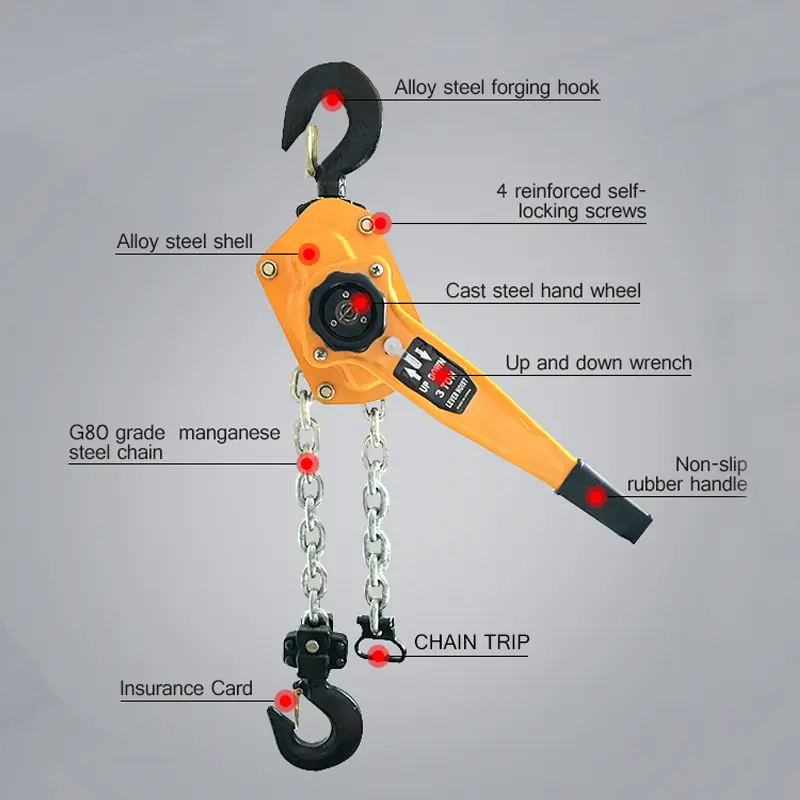 Chain Lever Block Manual Lifting Equipment Ratchet 0.75T--9T Lever Chain Hoist