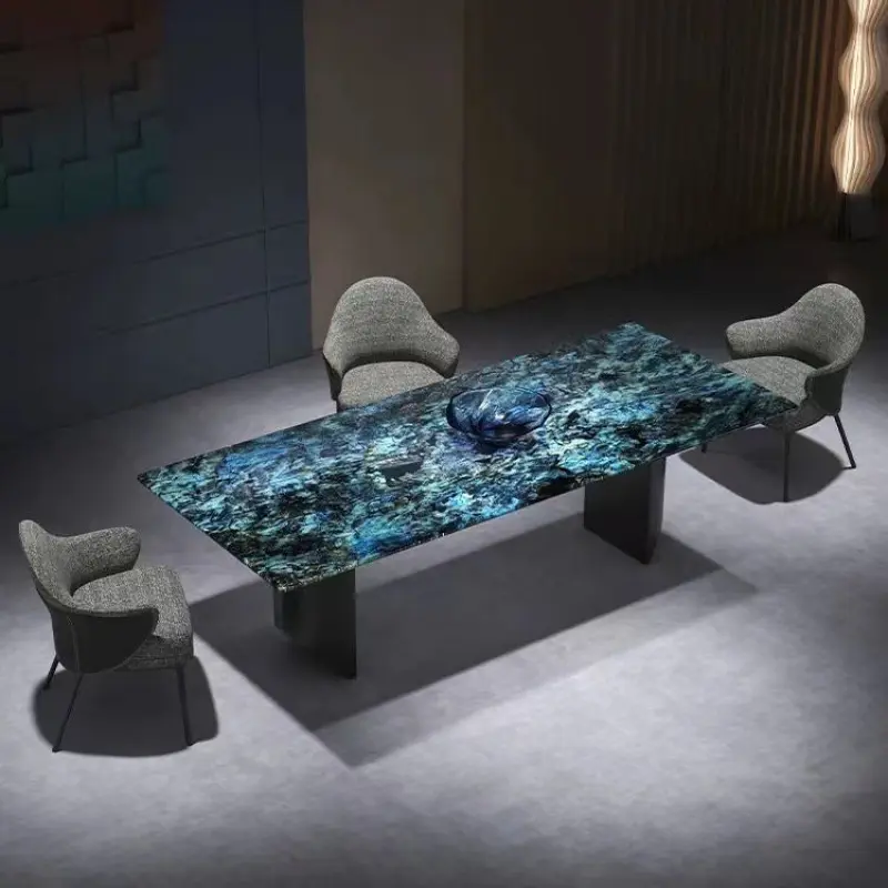 Blue Italian Luxury Marble Dining Table