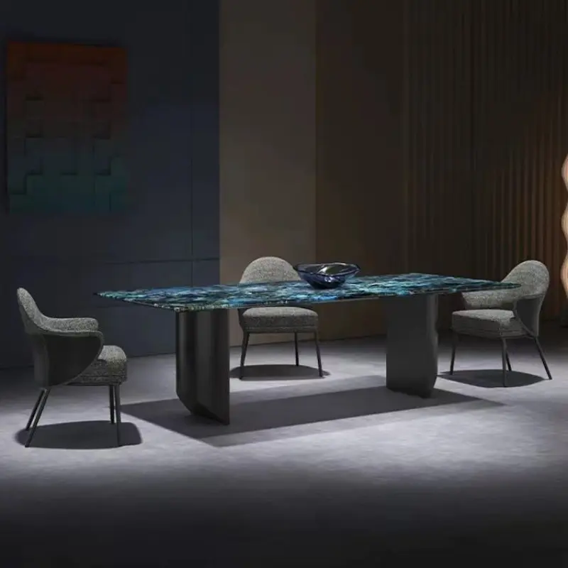 Blue Italian Luxury Marble Dining Table