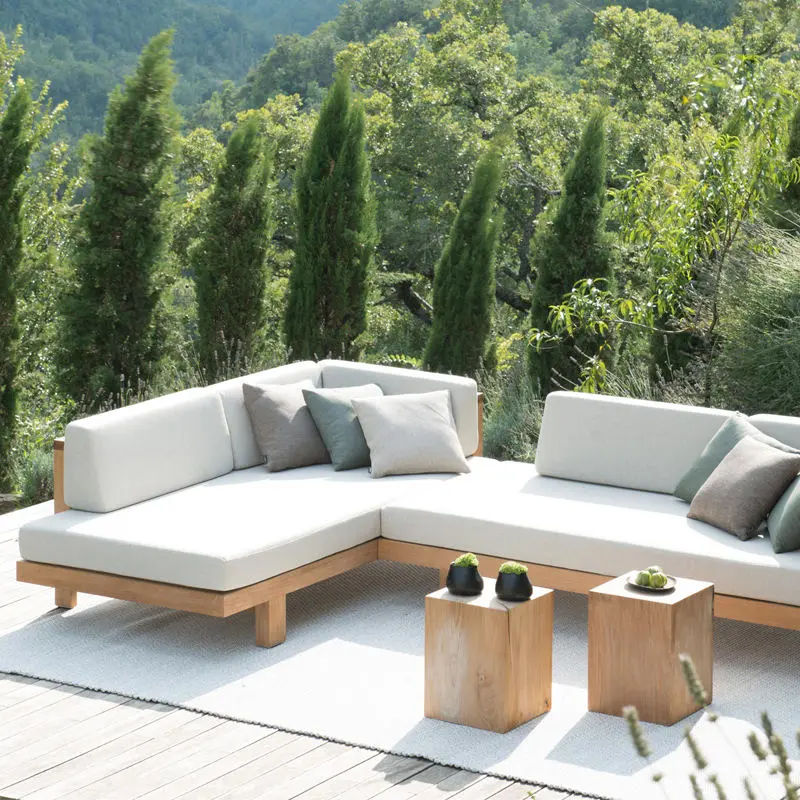 Modern Teak Wood Furniture With Cushions Sofa Set Living Room