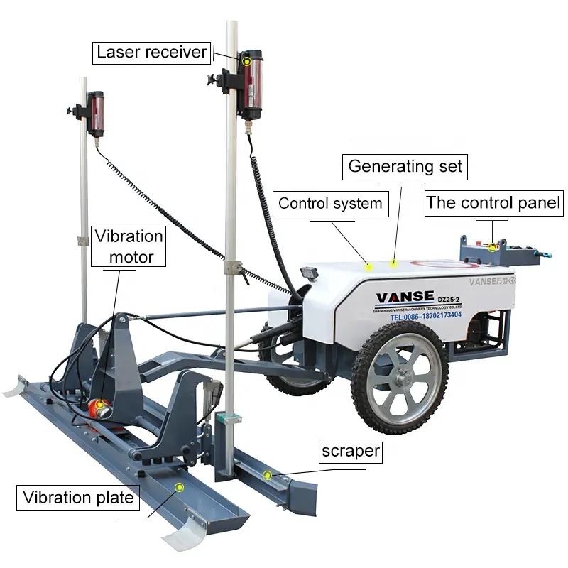 VANSE DZ25-2 Cheap Price Farm 2.5m 2.8kw Microcomputer Automatic Leveling Gasoline Engine