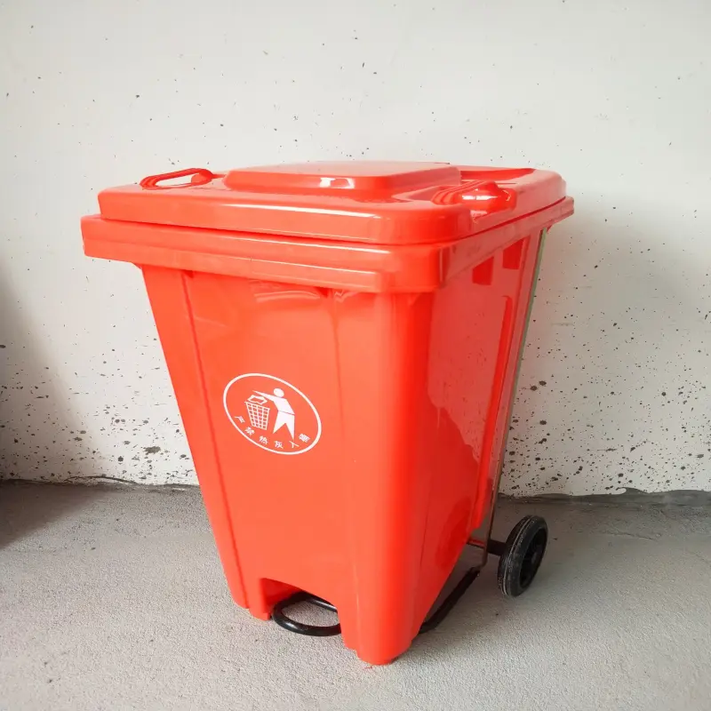 High Quality 120L Plastic Foot Pedal Garbage Trash Can Plastic Wheelie Dust Bin