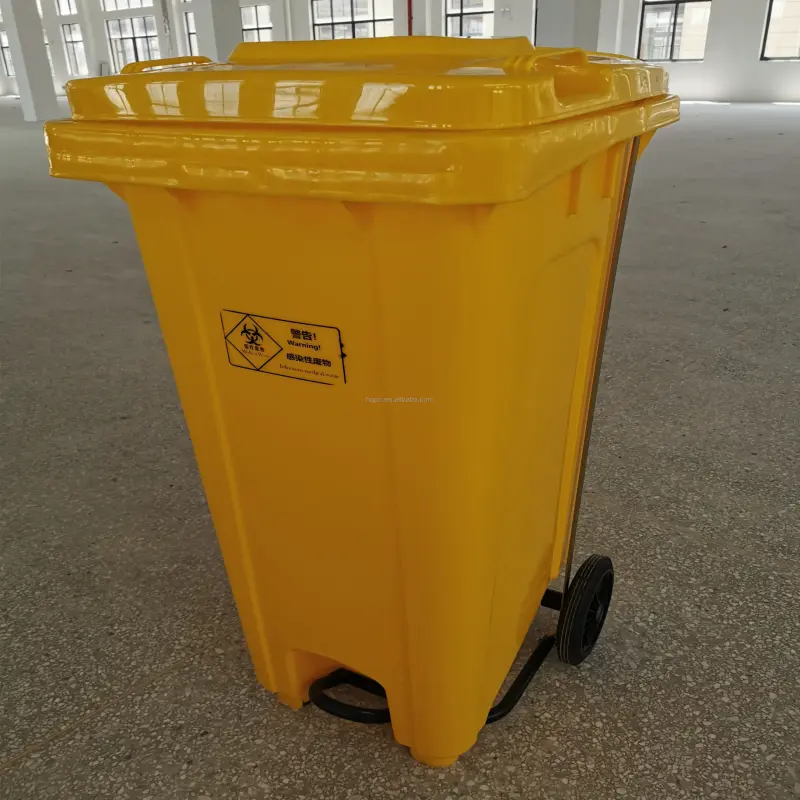 High Quality 120L Plastic Foot Pedal Garbage Trash Can Plastic Wheelie Dust Bin