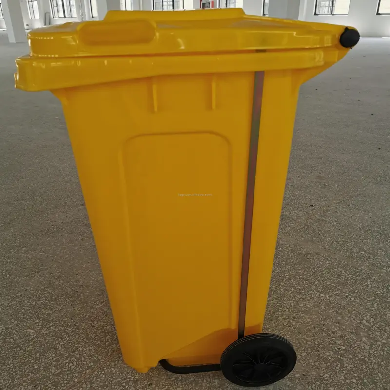 High Quality 120L Plastic Foot Pedal Garbage Trash Can Plastic Wheelie Dust Bin