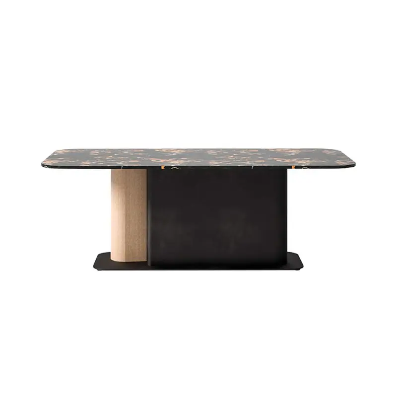 Luxury Dining Table With Marble Top Table Finished With Metal Base Morden Italian Style