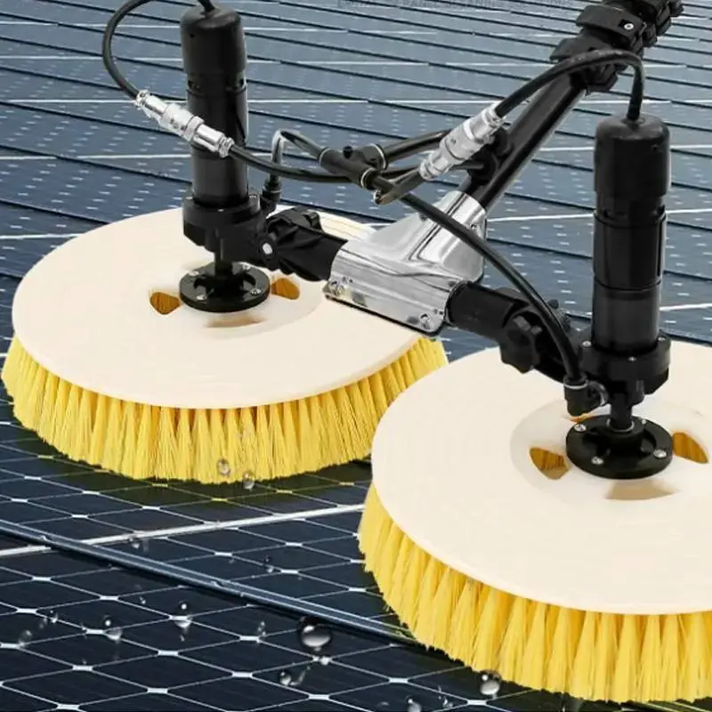 Electric solar panels cleaning brush water fed double head solar panel cleaning products accessories 5.5m Brushless motor