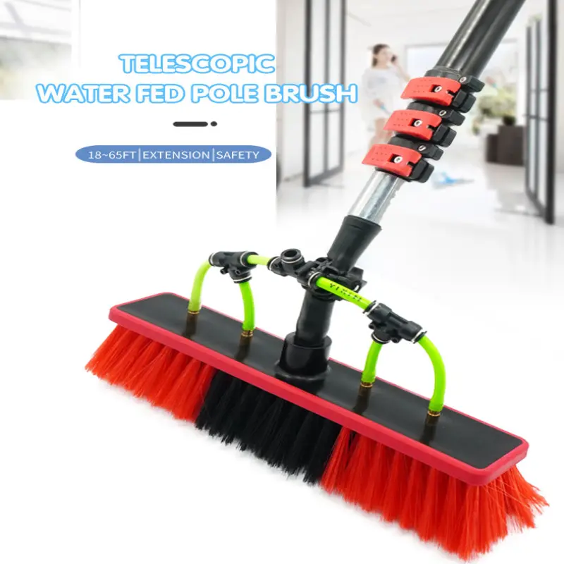 Extend Clean Water Fed Pole Telescopic Brush for Window Cleaning Solar Panel Cleaning