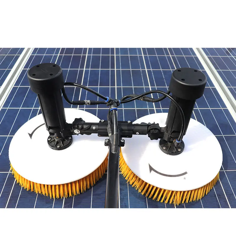 Electric solar panels cleaning brush water fed double head solar panel cleaning products accessories 5.5m Brushless motor