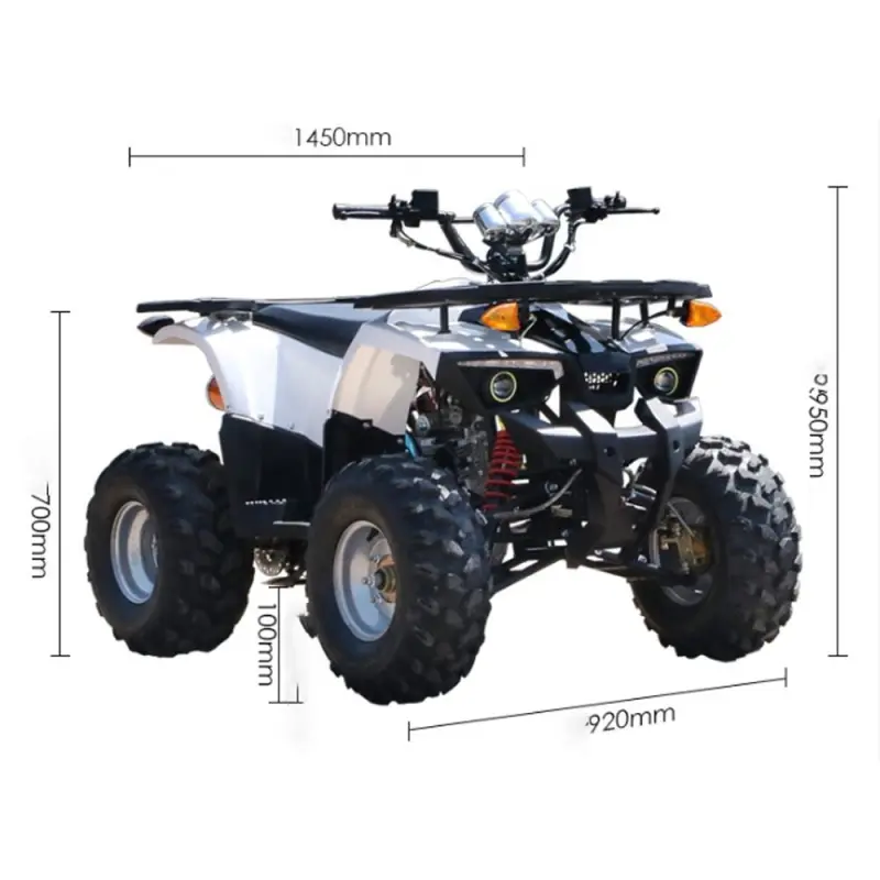 Inteleybike Adult Quad Bike ATV 125cc With Four Wheel ATV Motorcycle For All Terrain off-Road Mountain Bike