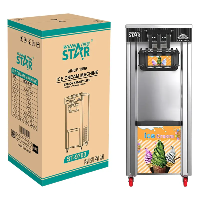 Non-slip Handle Ice Cream Maker ST-9703 Detachable Drip Tray Commercial Soft Ice Cream Machine