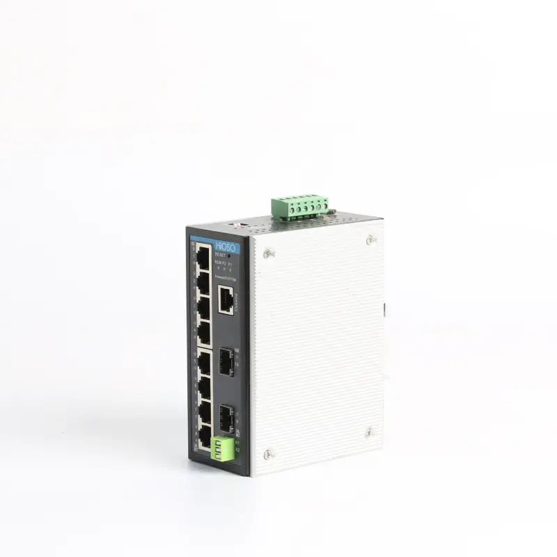 DIN Rail Ethernet Switch Industrial 10-100-1000M 2 SFP Ports+ 8 RJ45 Ports