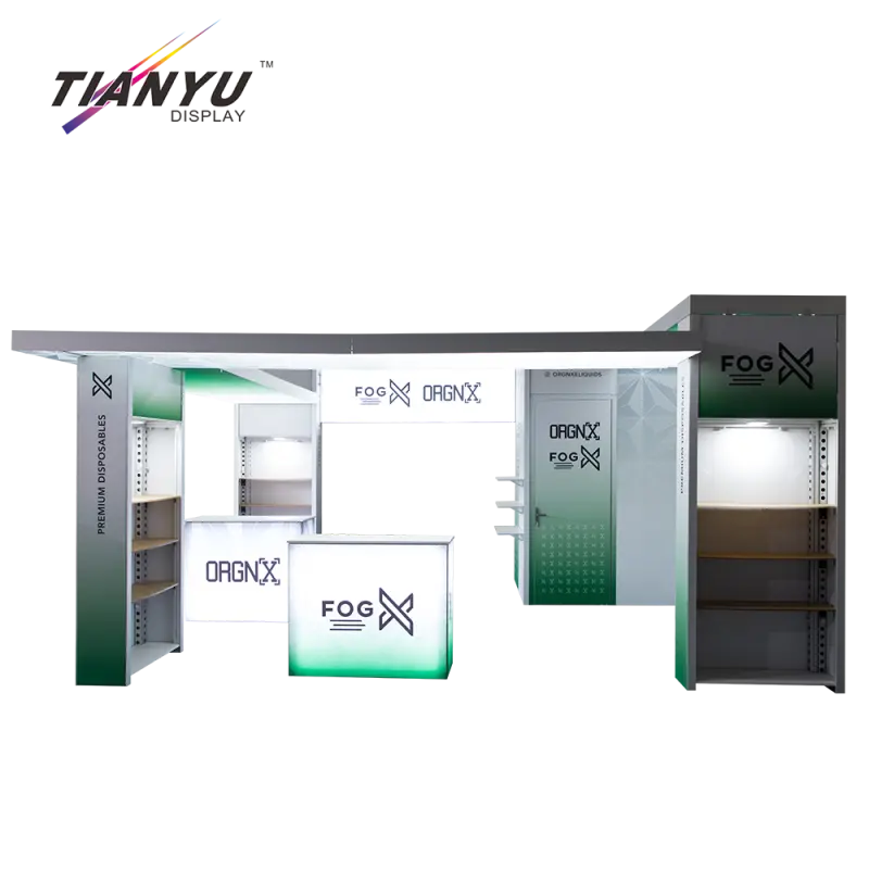 Tianyu Aluminum Frame Luminous Exhibition Booth Portable Table Glowing Rectangle Led Exhibition Desk For Trade Show Advertising