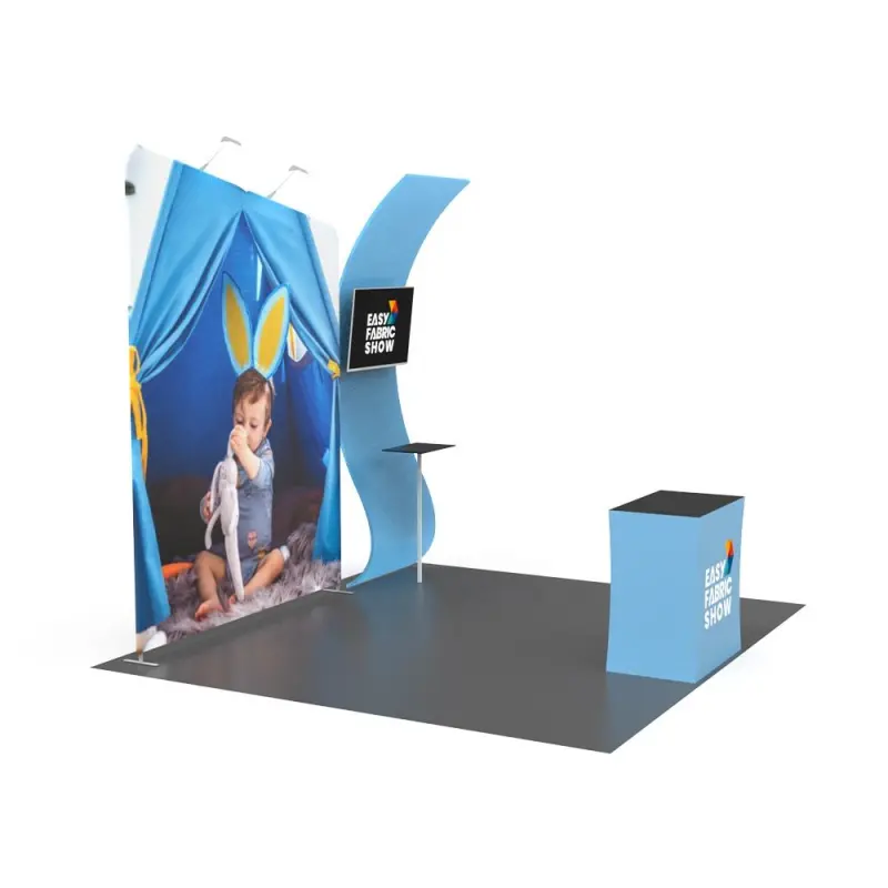Recycle Customize Tension Fabric Modular Exhibition Booth Customize Logo Printing For Advertising Trade Show Equipment