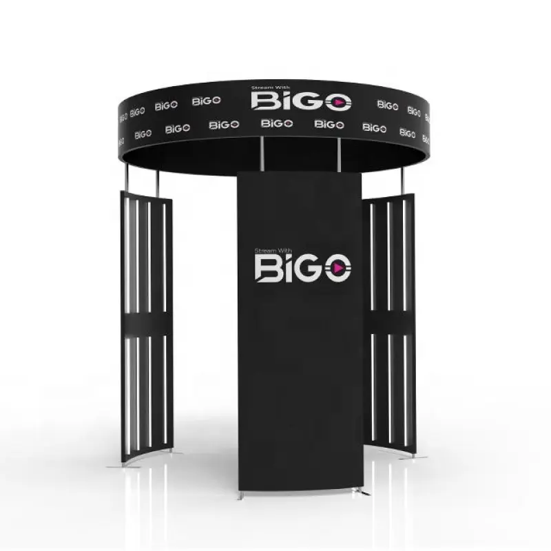 Exhibition Display Tension Fabric LED Stand Video 360 Photo Enclosure Backdrop Custom Booth Backdrop Stand