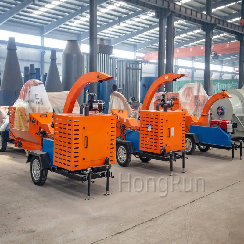 HR Crawler Mobile Tree Branch Crusher Crop Straw Shredder Machine Orchard Greening Pruning Residual Branch Chipper