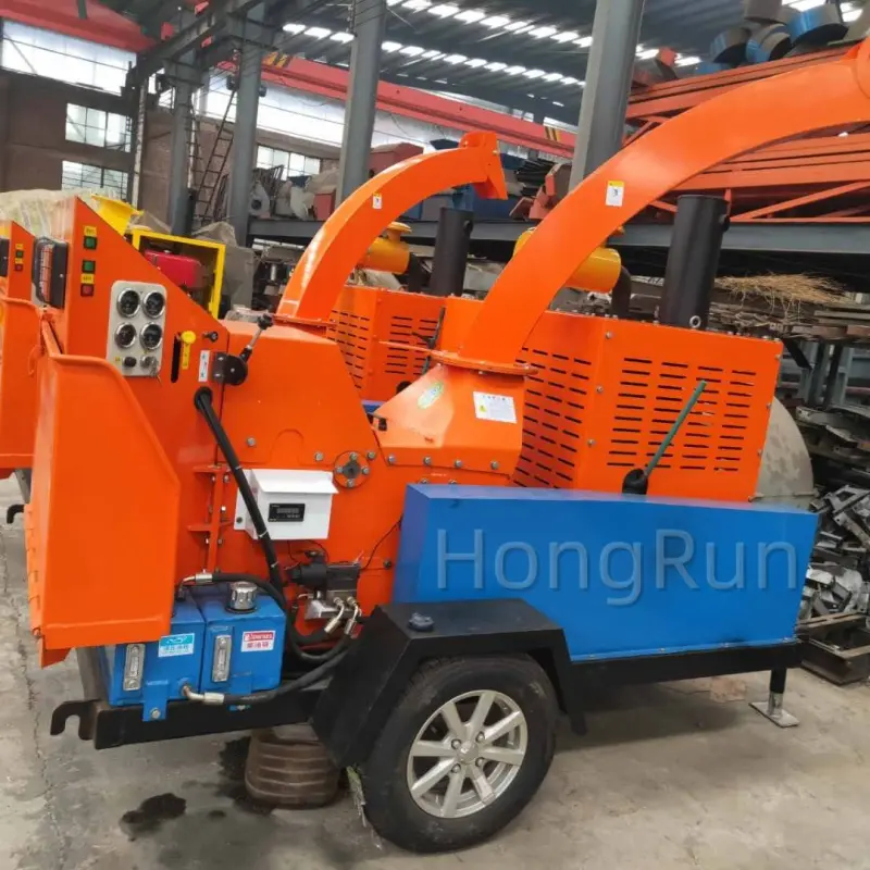 HR Crawler Mobile Tree Branch Crusher Crop Straw Shredder Machine Orchard Greening Pruning Residual Branch Chipper