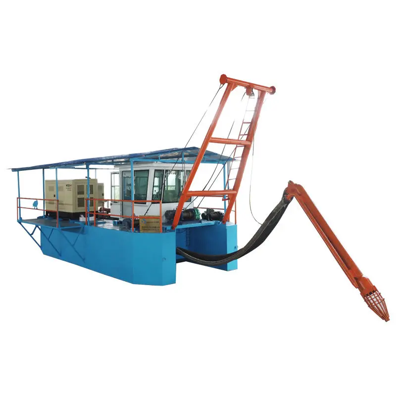 Simple Sand Pump Boat With Dredging  Sand Pump Set and Discharge Pipe With Floaters