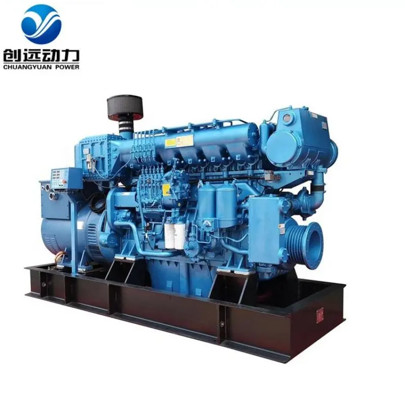 New AC 3 phase 437KVA air-cooled water-cooled supplier 350kw genset weichai marine engine diesel generator set