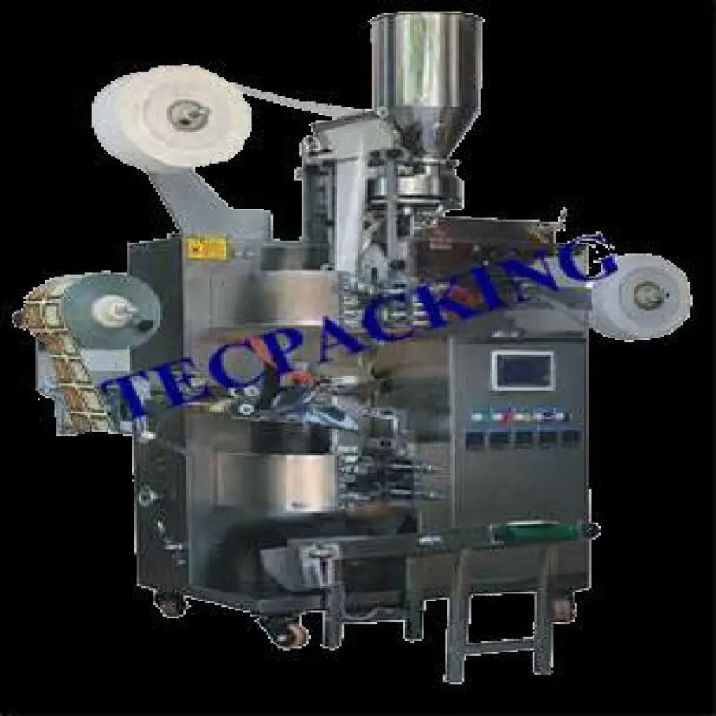 Heat sealing material  single double chamber flat Tea Bag Packing Machine for filter paper