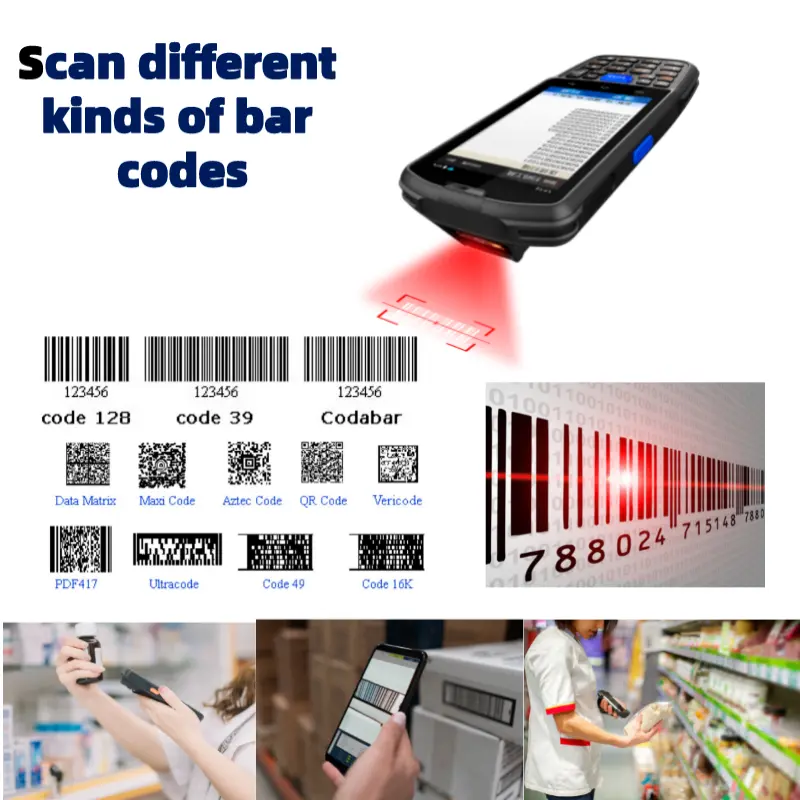 Handheld Pda Electronic F7 Android 4G  NFC WIFI Barcode Scanner With 4 inches Touch Screen For Warehouse Inventory Logistic