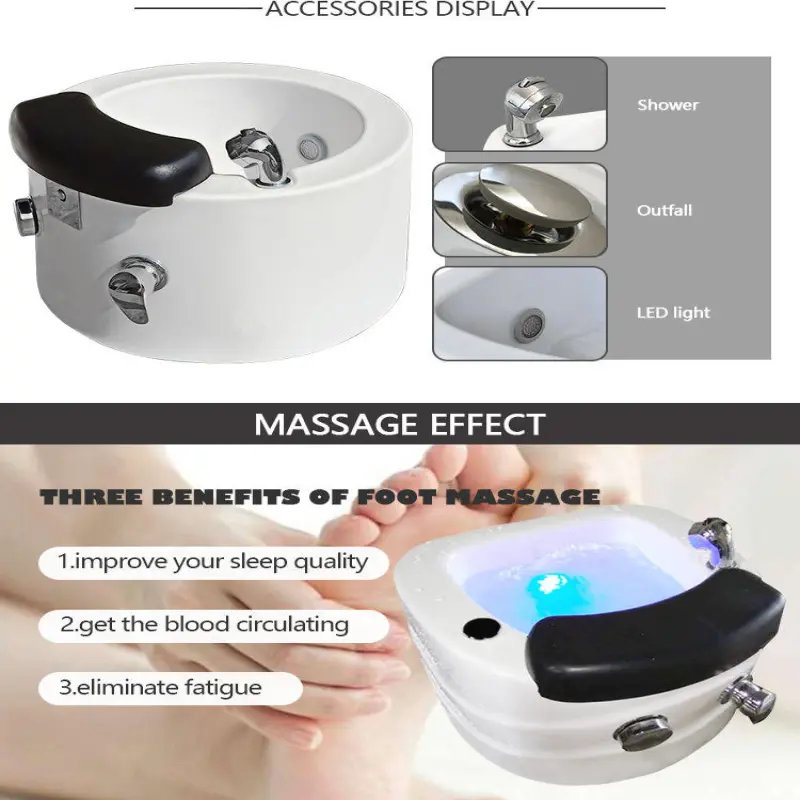 Ceramic Pedicure Nail Shop Massage Foot Sink Pedicure Bowl Portable For Pedicure Chair Beauty Salon Foot Spa