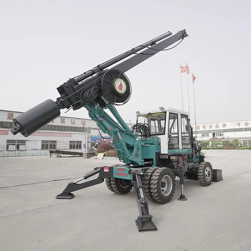 Versatile Portable Rotary Drilling Rig: High-Power Wheel Excavator for Mini Bore Pile Driving and Pole Hole Auger Erection