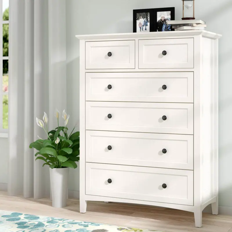 6 Drawer 102Cm White Chest Of Drawers