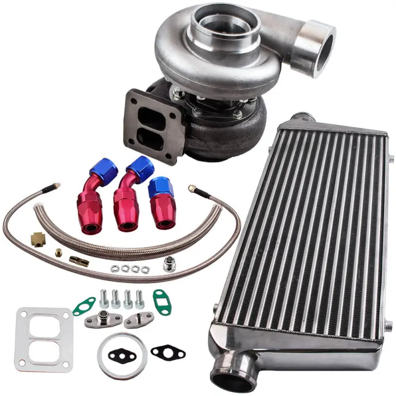 GT45 1.05 AR Turbokit + 600x300x76 Intercooler + Oil Feed Return Line Kit