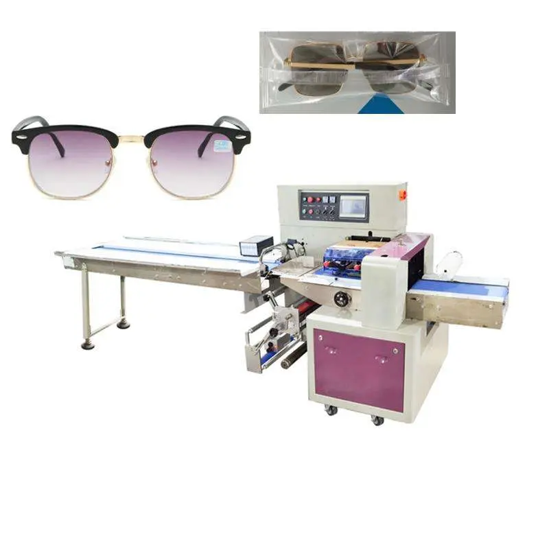 Multi Function Automatic Plastic Bag Glasses Sunglasses Pillow Wrapping Horizontal Packing Machine