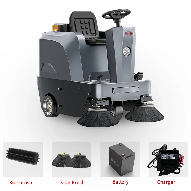 Modern Street Road Sweeper Industrial Ride On Floor Cleaning Machine