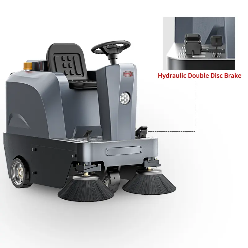 Modern Street Road Sweeper Industrial Ride On Floor Cleaning Machine