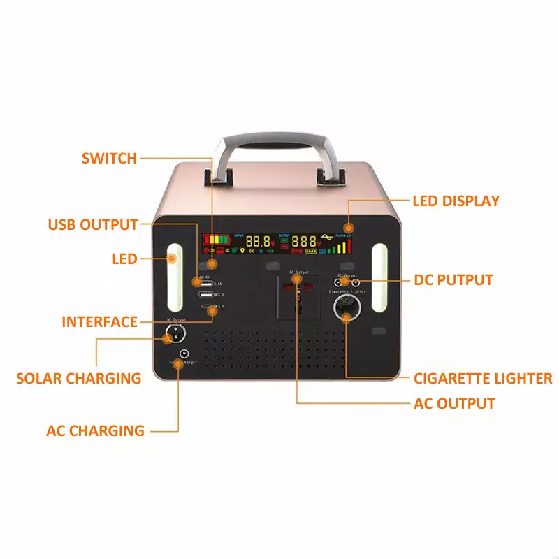 Large Capacity 300w 500w 1000w Solar Power Portable Generator For Home
