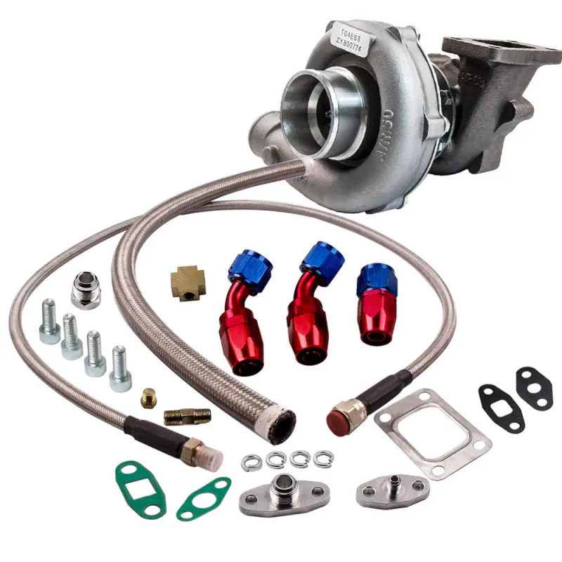 T3 T4 T04E .63 AR Universal Turbokit For 1.5L to 2.5L Engine 400HP +Oil Line