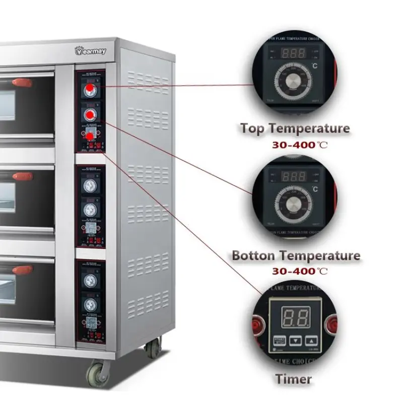 Luxurious 220V Bread Maker Gas Baking Oven Which Have Steam Digital Timer Control