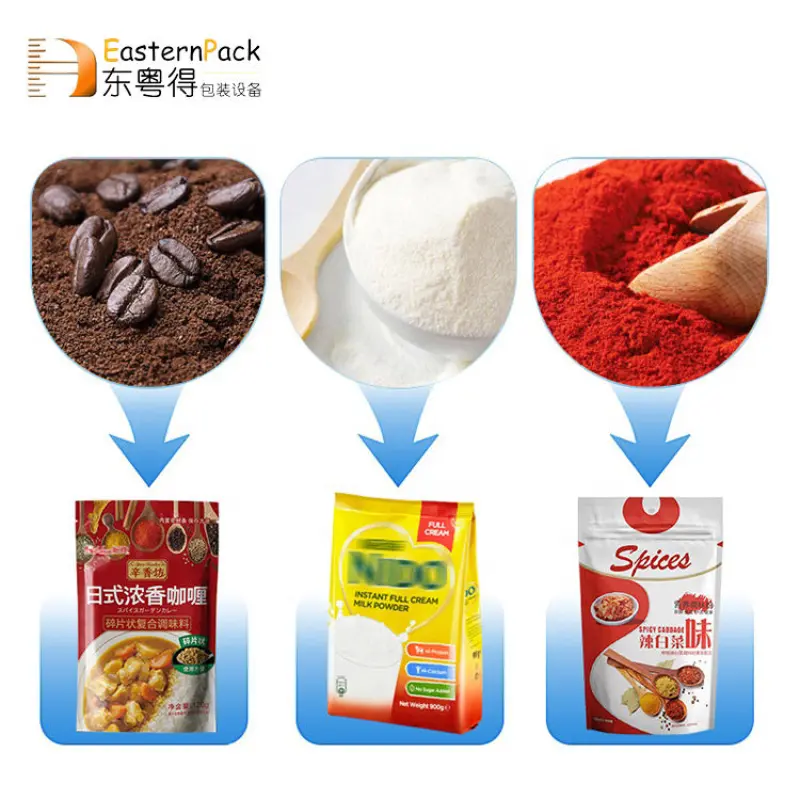 Automatic Flour Chili Pack Bag Small Sachet Granule Milk Powder Filling Machine