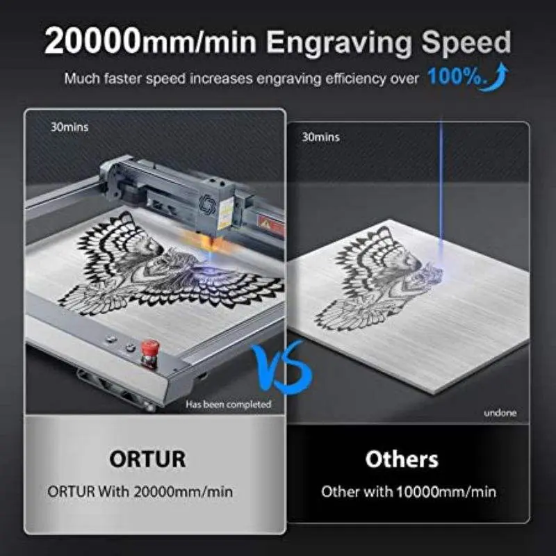 ORTUR Brand 40W  CNC auto engrave laser cutter for wood kraft leather mdf non metal laser cutting machine
