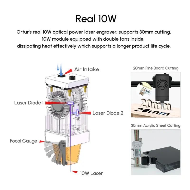 ORTUR laser router OLM-3LE engraving machine  portable mini engraver laser metal machine 10w For home