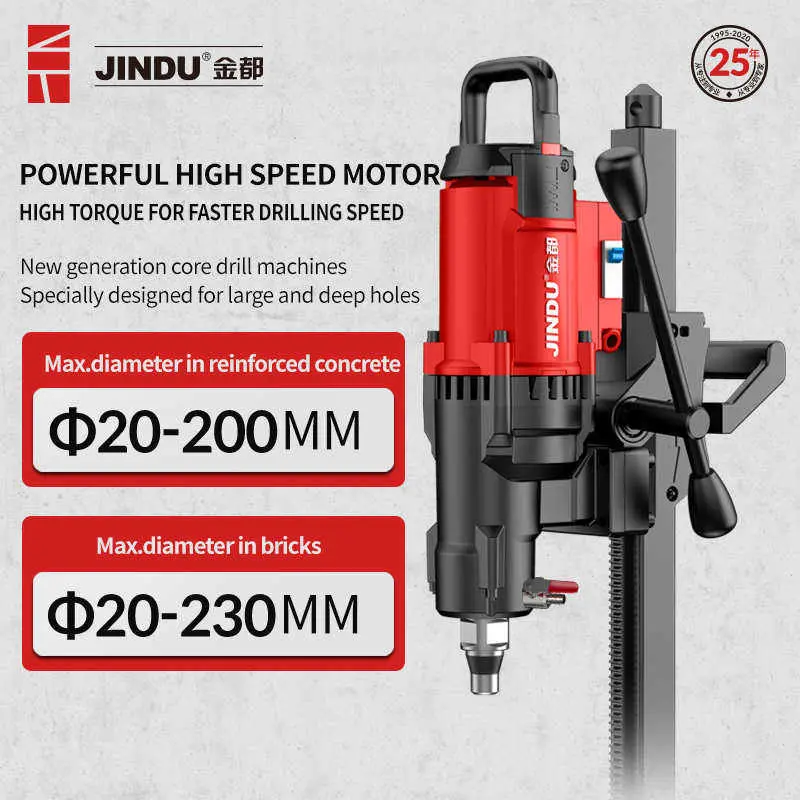 3200w 230mm 900RPM Simple Operation High-Torque Diamond Core Drill Machine With Angle Stand