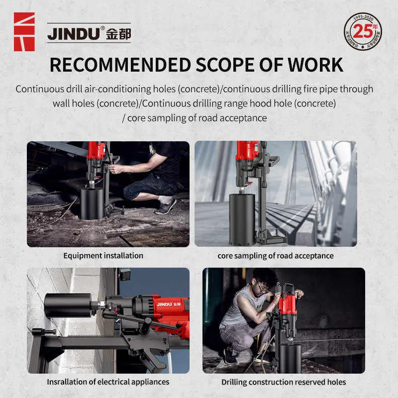 3200w 230mm 900RPM Simple Operation High-Torque Diamond Core Drill Machine With Angle Stand