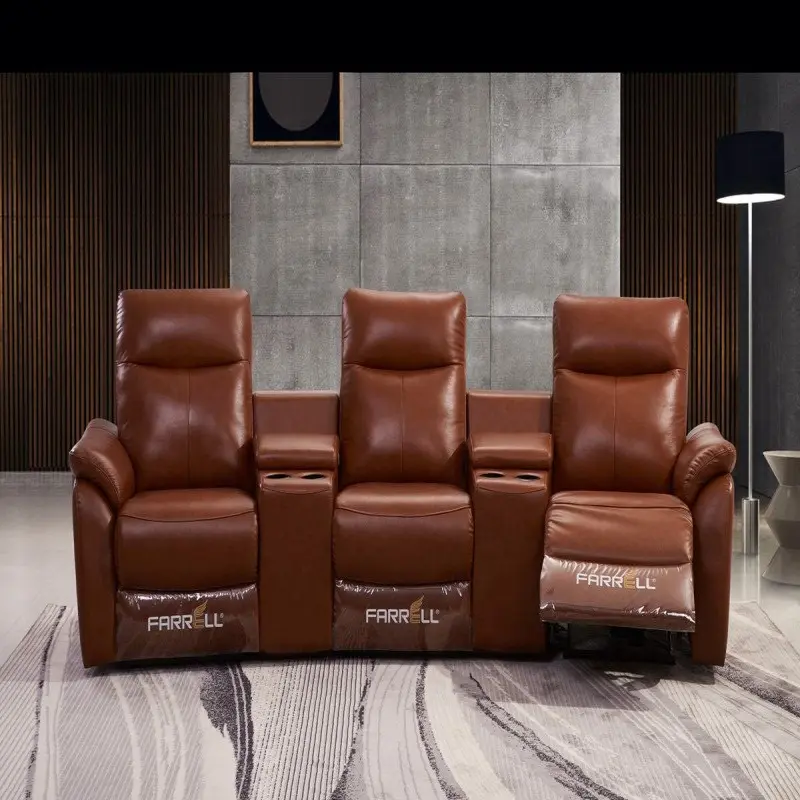 Home Theater Furniture Electric Cinema Sofa Leather Re-cliner Chair For Private Theatre